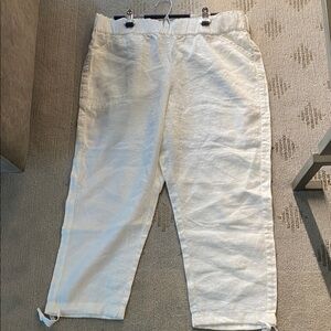 J.Jill 100% white linen pants - Sz XL